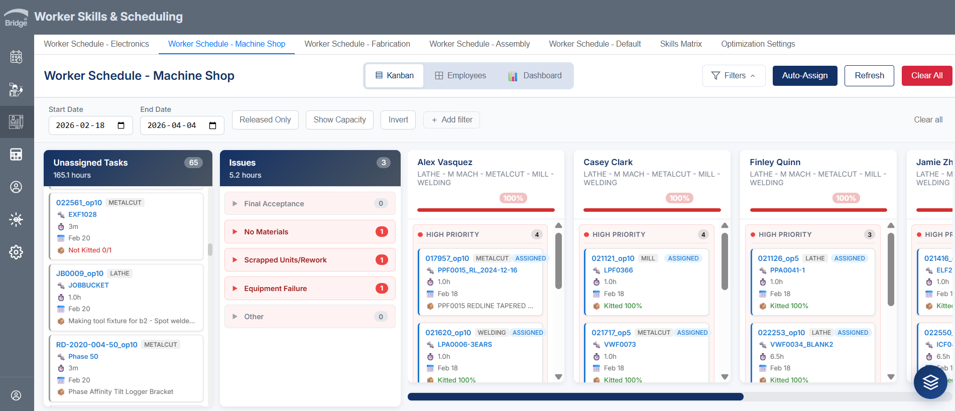 Bridge Custom Scheduling